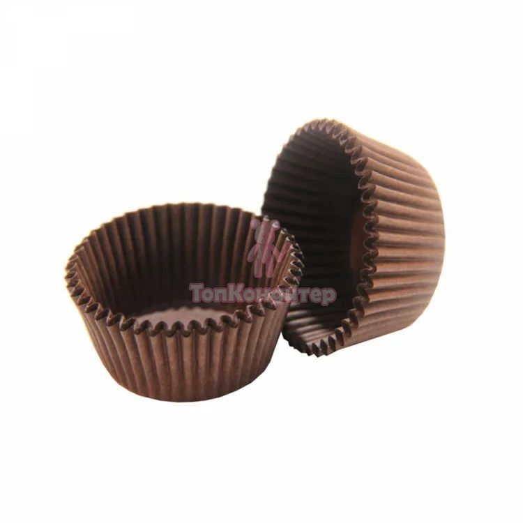 Капсулы бумажные для конфет коричневые 35 мм*23 мм, 1000 шт