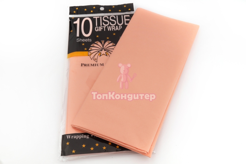 Бумага Тишью персиковый 51*66 см 10 листов