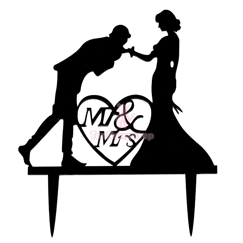 Топпер "Поцелуй руки" черный 12*12 см