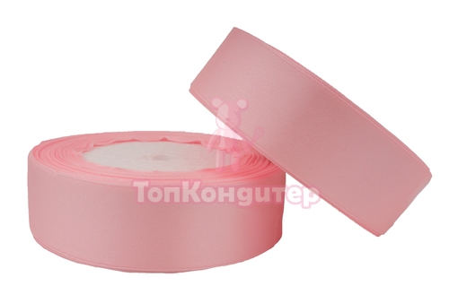 Лента атласная 2,5 см Розовый 23 м