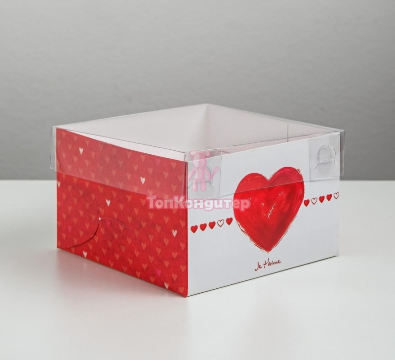 Коробка на 4 капкейка "Ja t`aime"