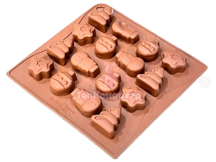 Форма для льда и шоколада "Новогодние игрушки"