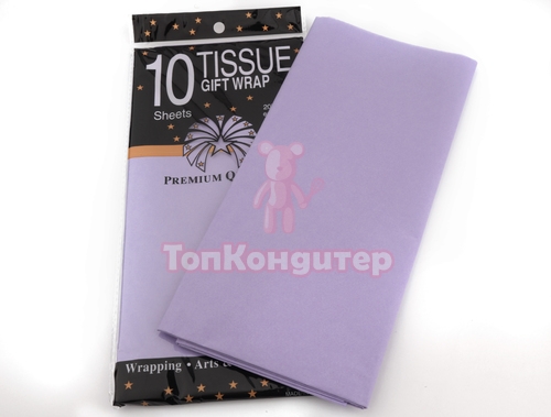 Бумага Тишью сиреневый 50*36 см 10 листов