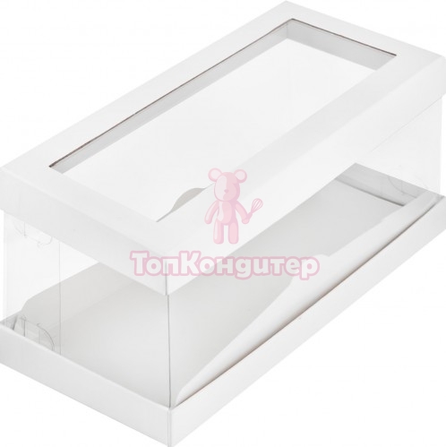 Коробка под рулет 30 см*12 см*13 см с прозрачными стенками и окном "Люкс"