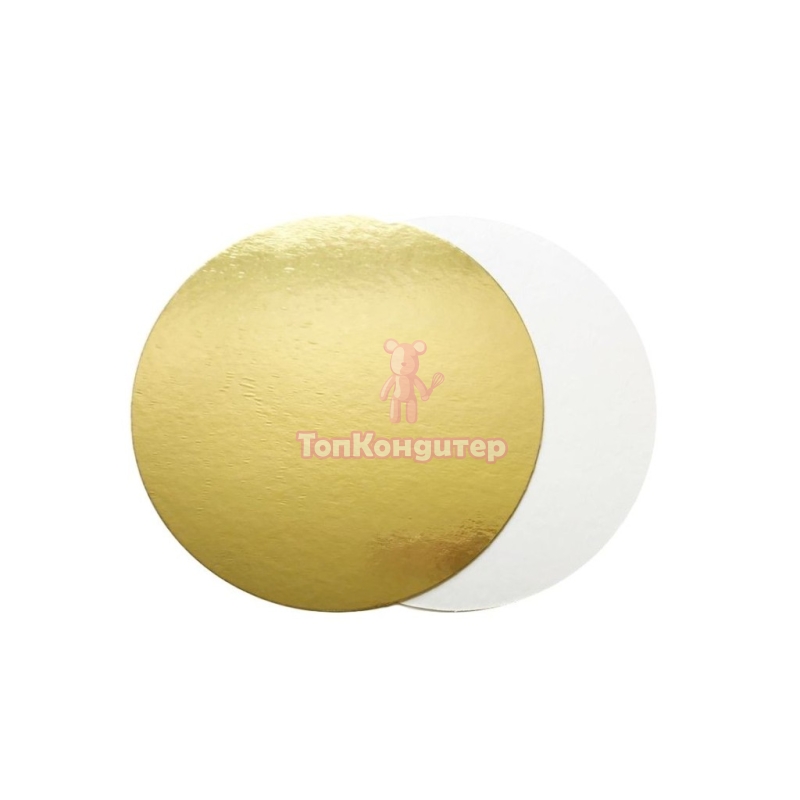 Подложка для торта "Золото/Белая" 40 см, толщина 3,2 мм